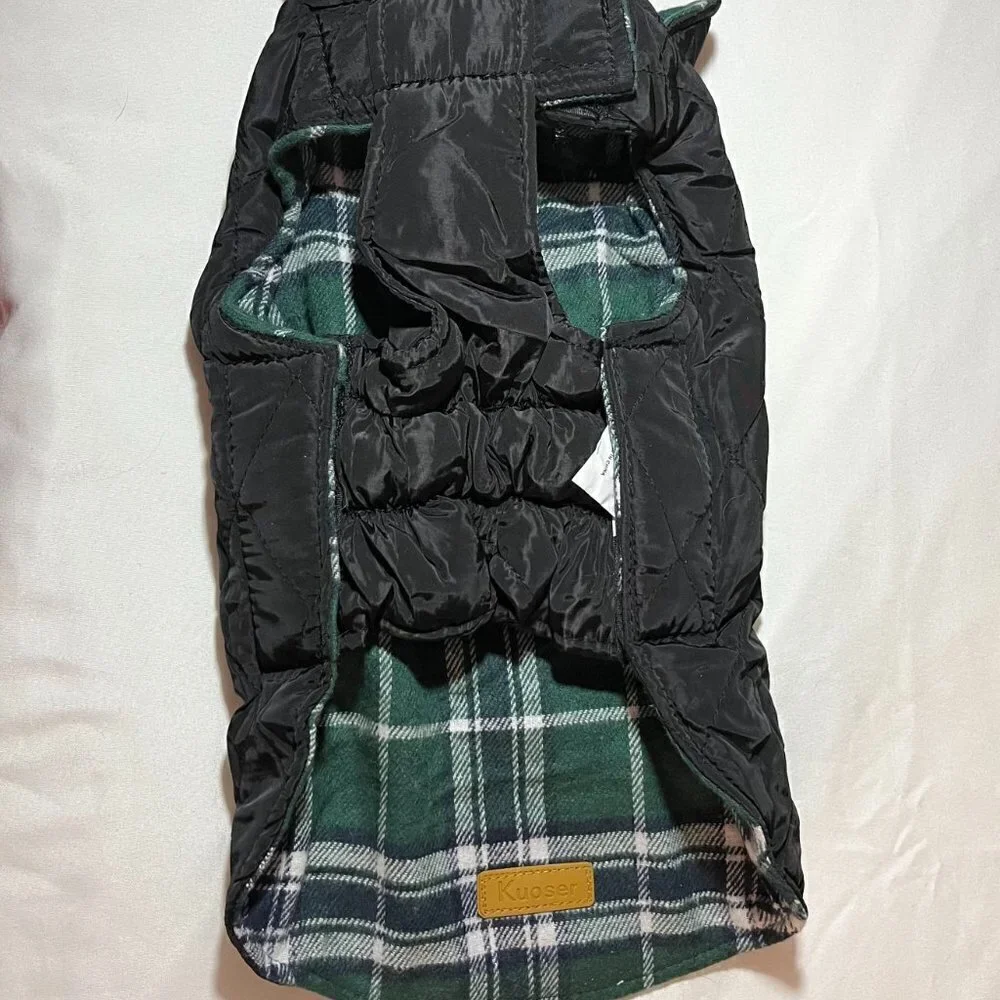 Kuoser British Plaid Reversible Dog Jacket